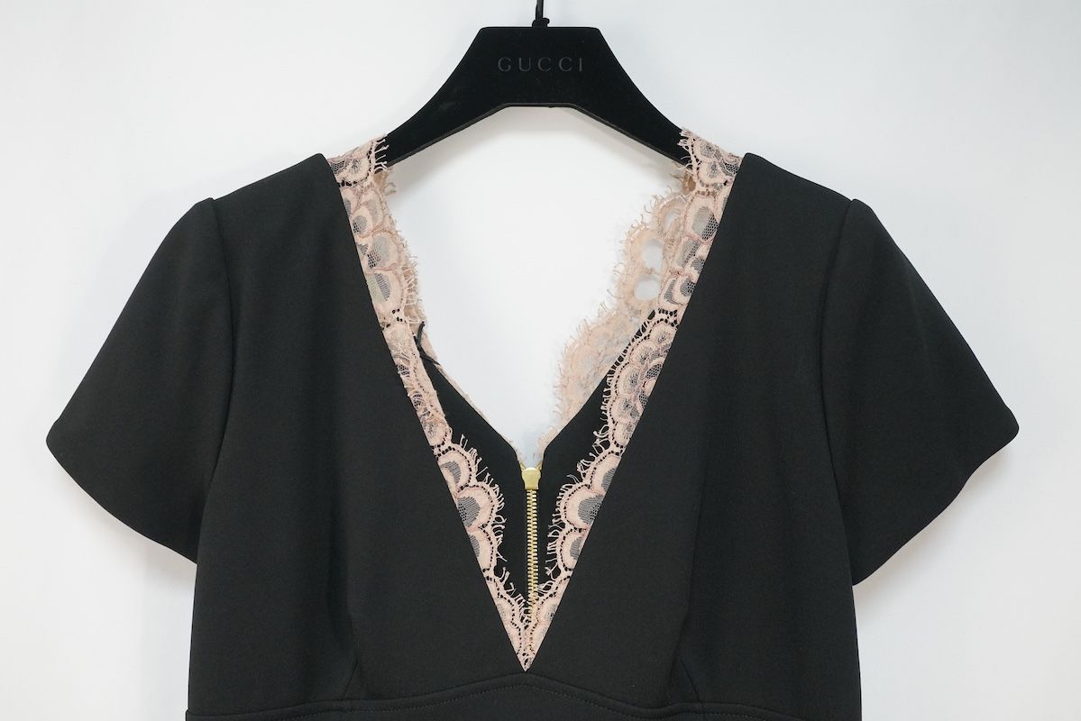 GUCCI グッチ レース ミディ ドレス ブラック ビスコース ナイロン ポリウレタン Sサイズ 165 88 Y 688406 XJD 5 M