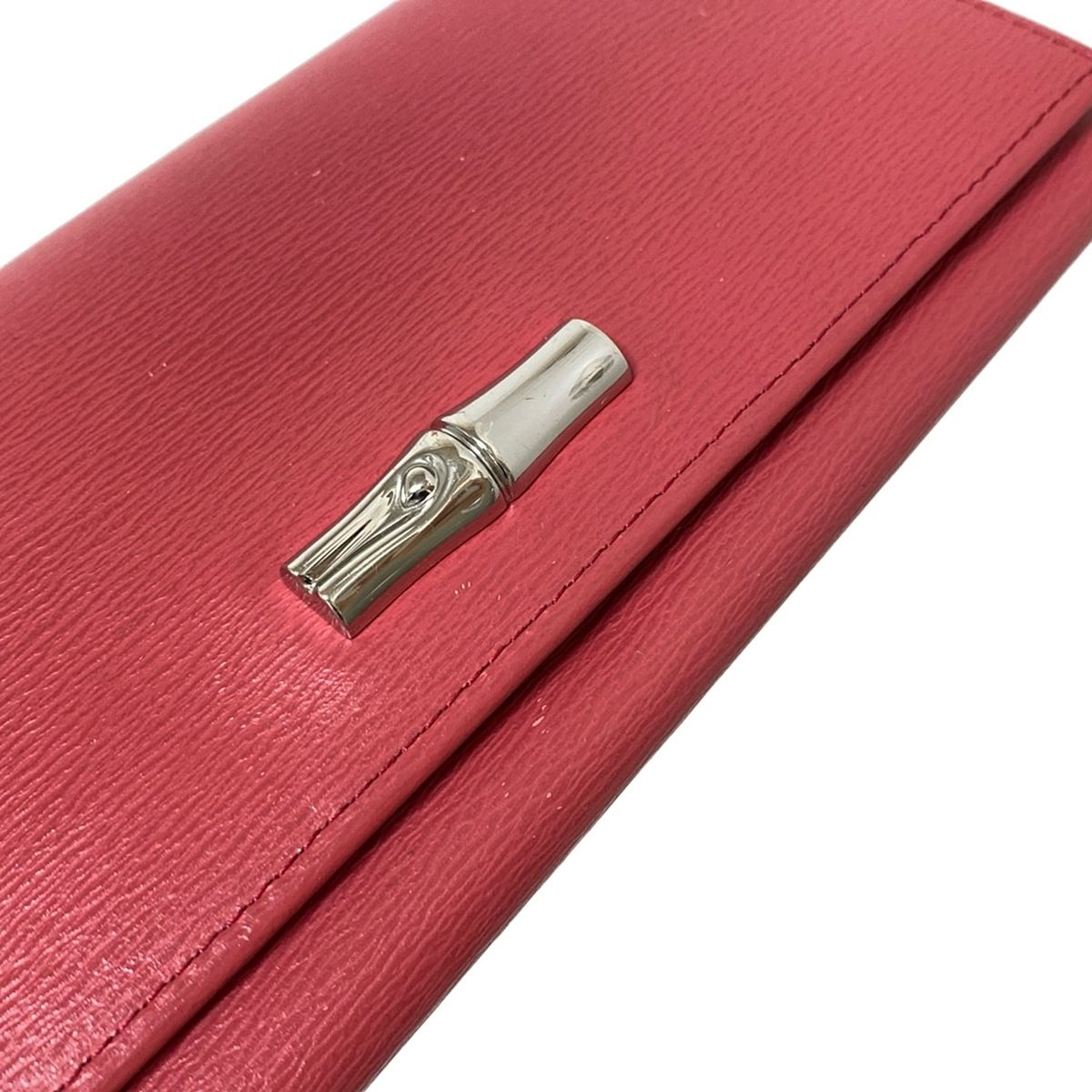  LONGCHAMP ロンシャン 長財布 レッド レザー その他 小物