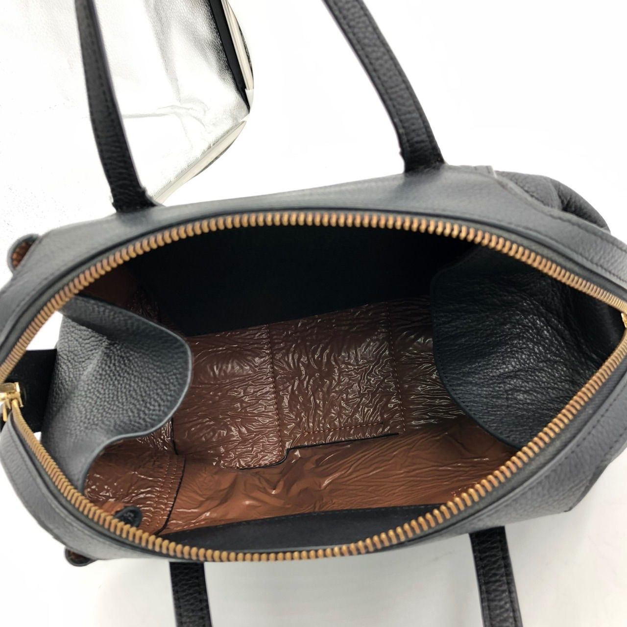 美品】トリーバーチ ペリースモールサッチェル シボ革 レザー 2way 