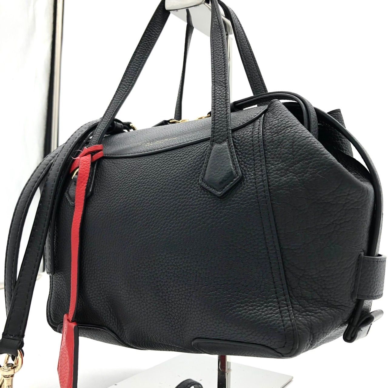 美品】トリーバーチ ペリースモールサッチェル シボ革 レザー 2way 
