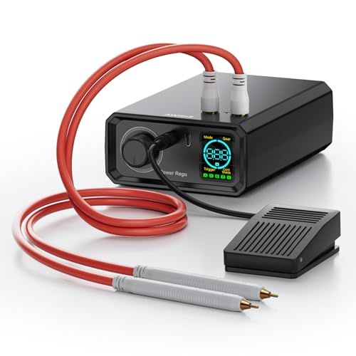9000 W バッテリースポット溶接機 AWithZ スポット溶接機 UK 1 ノブ式100段階調整 フットスイッチ式 0.1-0.3 mmスポット溶接機 デュアルパルス出力 ポータブルスポット溶接機 DIYバッテリーパック製作用