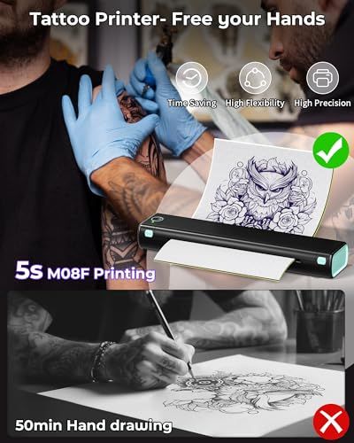 新品】Itari M08F tattoo printer タトゥー用紙10枚と収納ケース付き