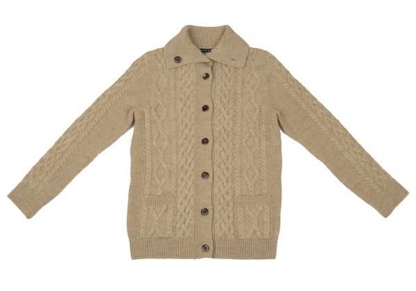 マドモアゼルノンノン【ウール100%】ケーブル編みニットカーディガン 厚手 秋冬 ノンノNON NOマドモアゼルノンノンMademoiselle NON NON ウール