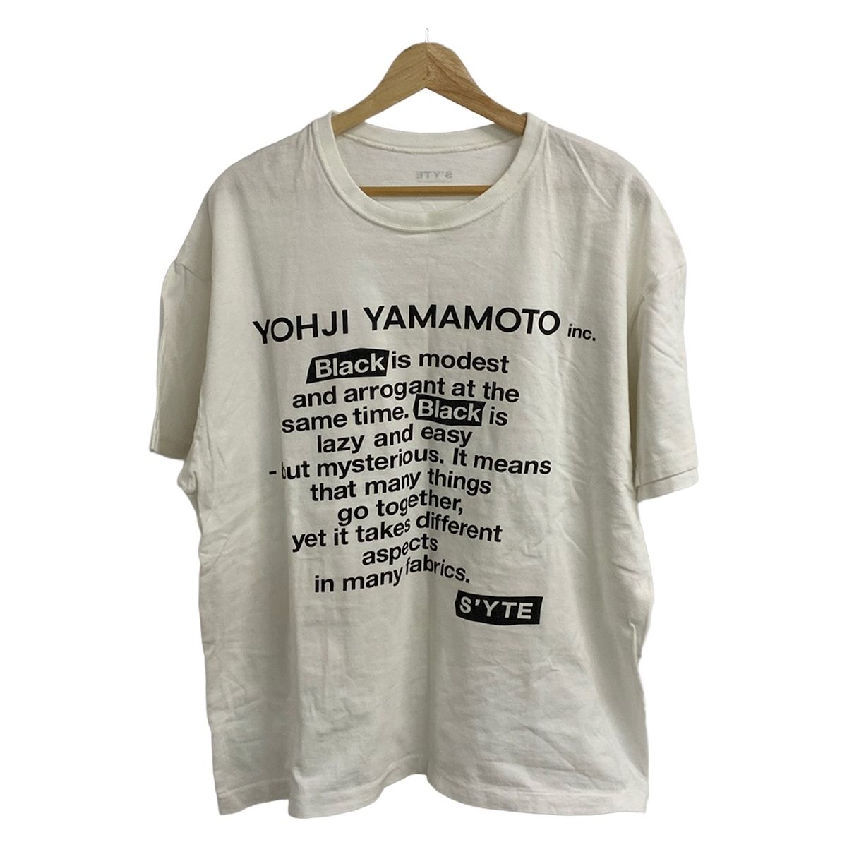 s yte サイト 半袖Tシャツ サイズ4 XL メンズ - 白×黒 クルーネック KUME.JPコラボ