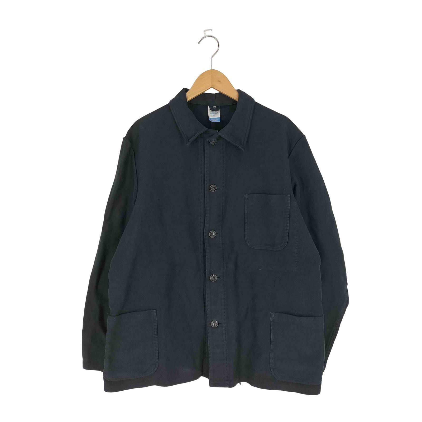 SANFOR(サンフォード) 70S Pioneer ブラック モールスキン カバーオール メンズ  56【中古】【ブランド古着バズストア】 サンフォード SANFOR 70S Pioneer ブラック モールスキン カバーオール