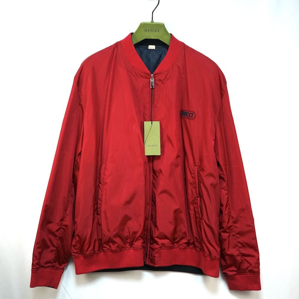 2019 AW GUCCI グッチ GGナイロン リバーシブル ボンバージャケット ブルゾン アウター レッド ネイビー 190 116 A