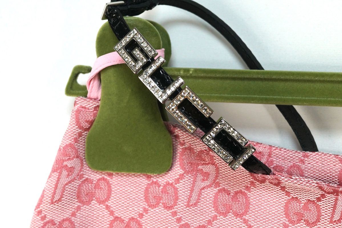 GUCCI グッチ PALACE パレス GGジャガード スカート ロゴ ディテール レザー メタル ピンク 160 64 Y 721870 Z 8 A 75