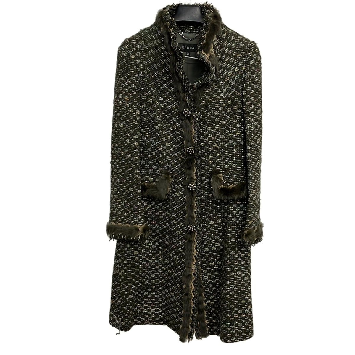 EPOCA(エポカ) コート サイズ40 M レディース - カーキ×ダークブラウン