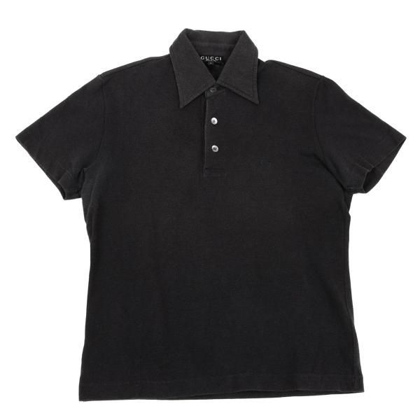 グッチGUCCI 鹿の子ポイント刺繍ポロシャツ 紺S - メルカリ
