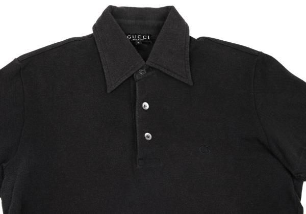 グッチGUCCI 鹿の子ポイント刺繍ポロシャツ 紺S - メルカリ