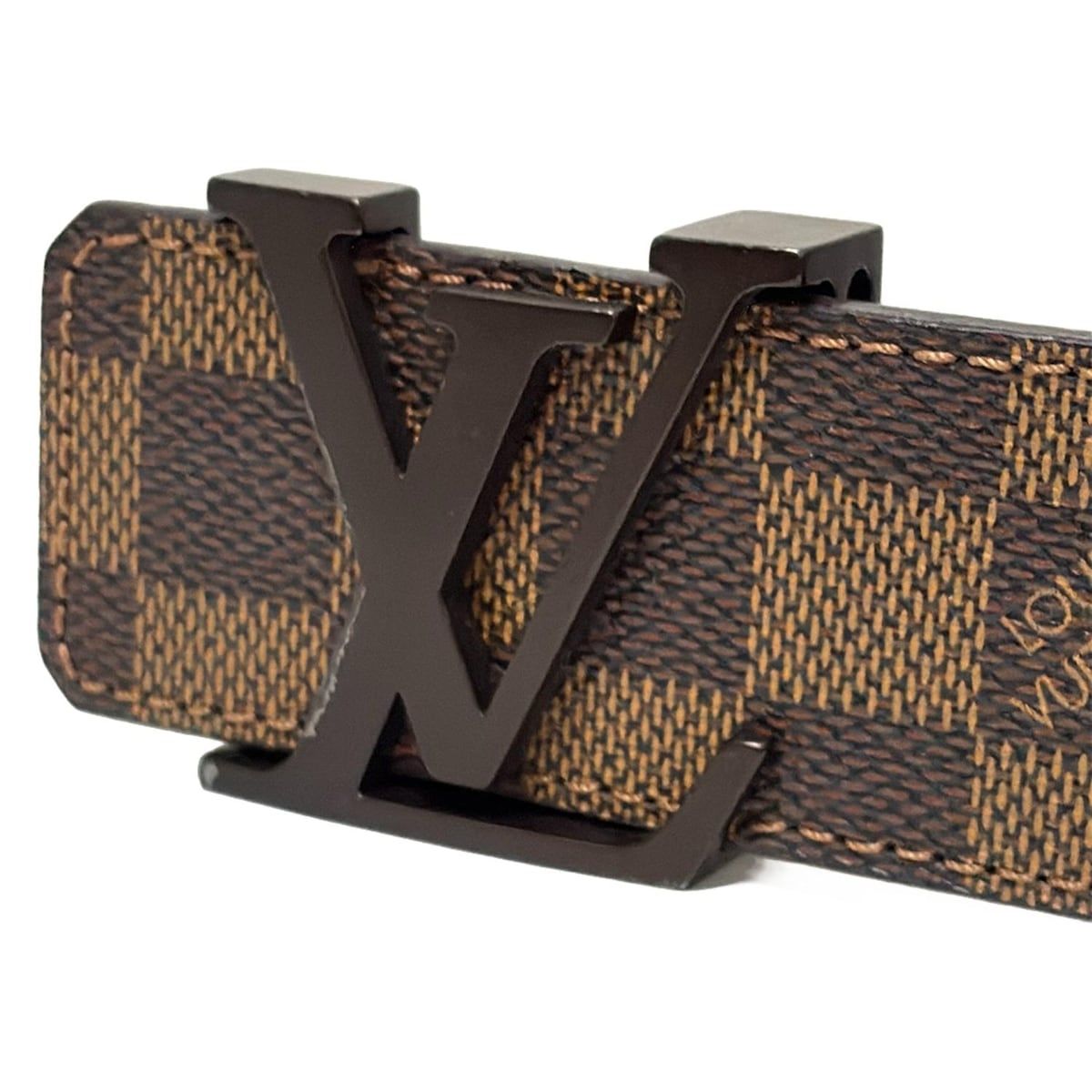  LOUIS VUITTON ルイヴィトン ベルト ダミエ 85 34 サンチュール LV イニシアル 40 MM M 9807 ダークブラウン×ライトブラウン ベルト 小物