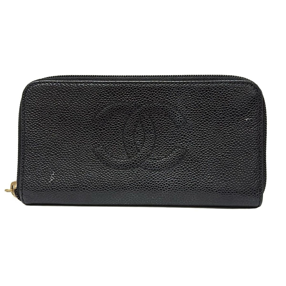 CHANEL シャネル 長財布 黒 ラウンドファスナー ゴールド金具