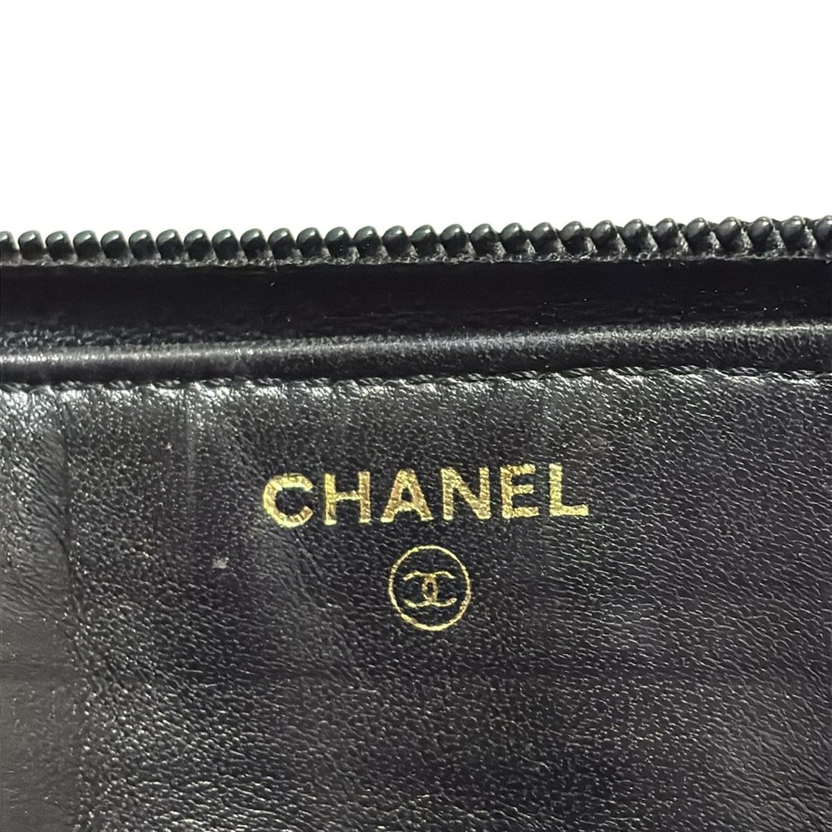  CHANEL シャネル 長財布 黒 ラウンドファスナー ゴールド金具 その他 小物