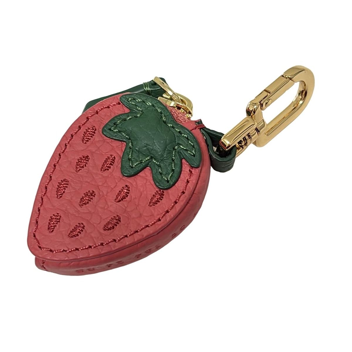 MAISON DE SABRE メゾンドサブレ キーホルダー チャーム レッド グリーン ゴールド イチゴ レザー