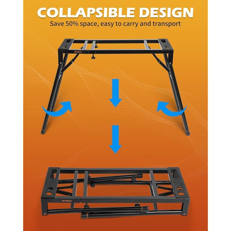 STRICH キーボードスタンド 折りたたみ式 幅 高さ調節 ピアノスタンド 54 61 73 76 88 電子ピアノ対応 0