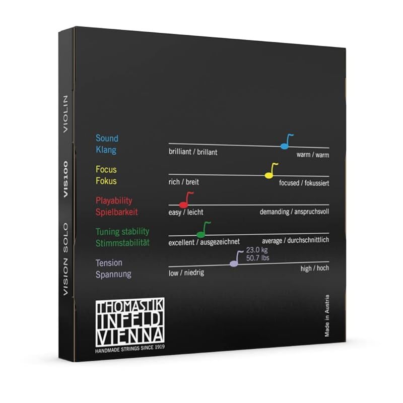 Vision solo ヴィジョンソロ ヴァイオリン弦 E線 A線 D線 G線4種セット 4 VIS 100 セット内容VIS 01 02 03 04