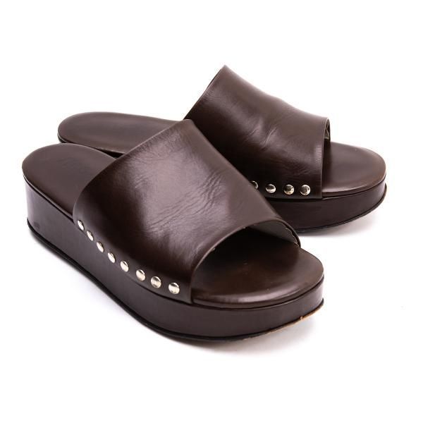 ジルサンダーJIL SANDER レザーサボサンダル 焦げ茶36.5(23位) - メルカリ