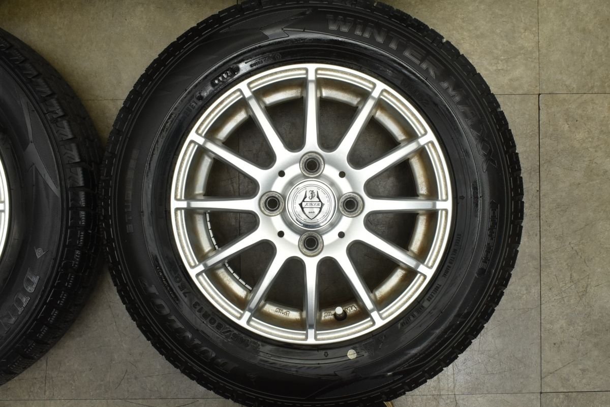  バリ溝 WEDS JOKER 13 in 4 00 B 45 PCD 100 ダンロップ WM 02 145 80 R N BOX モコ ワゴンR アルト タント ムーヴ ミラ 軽自動車サイズ 13インチ タイヤ ホイールセット