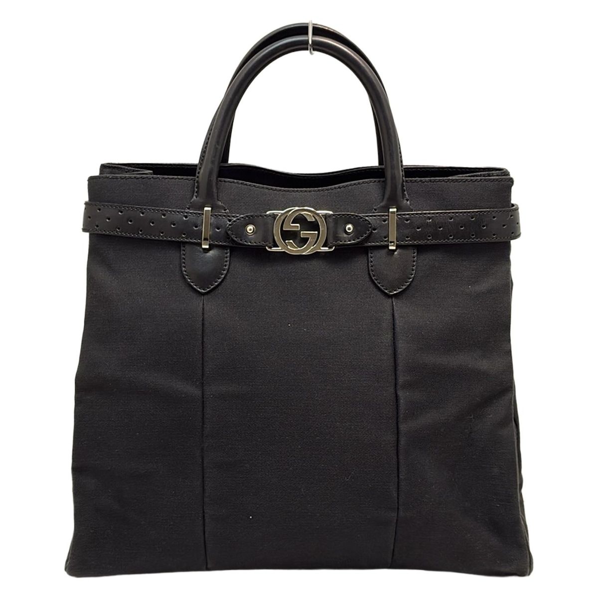 GUCCI グッチ トートバッグ インターロッキングG 114888 黒 レザー