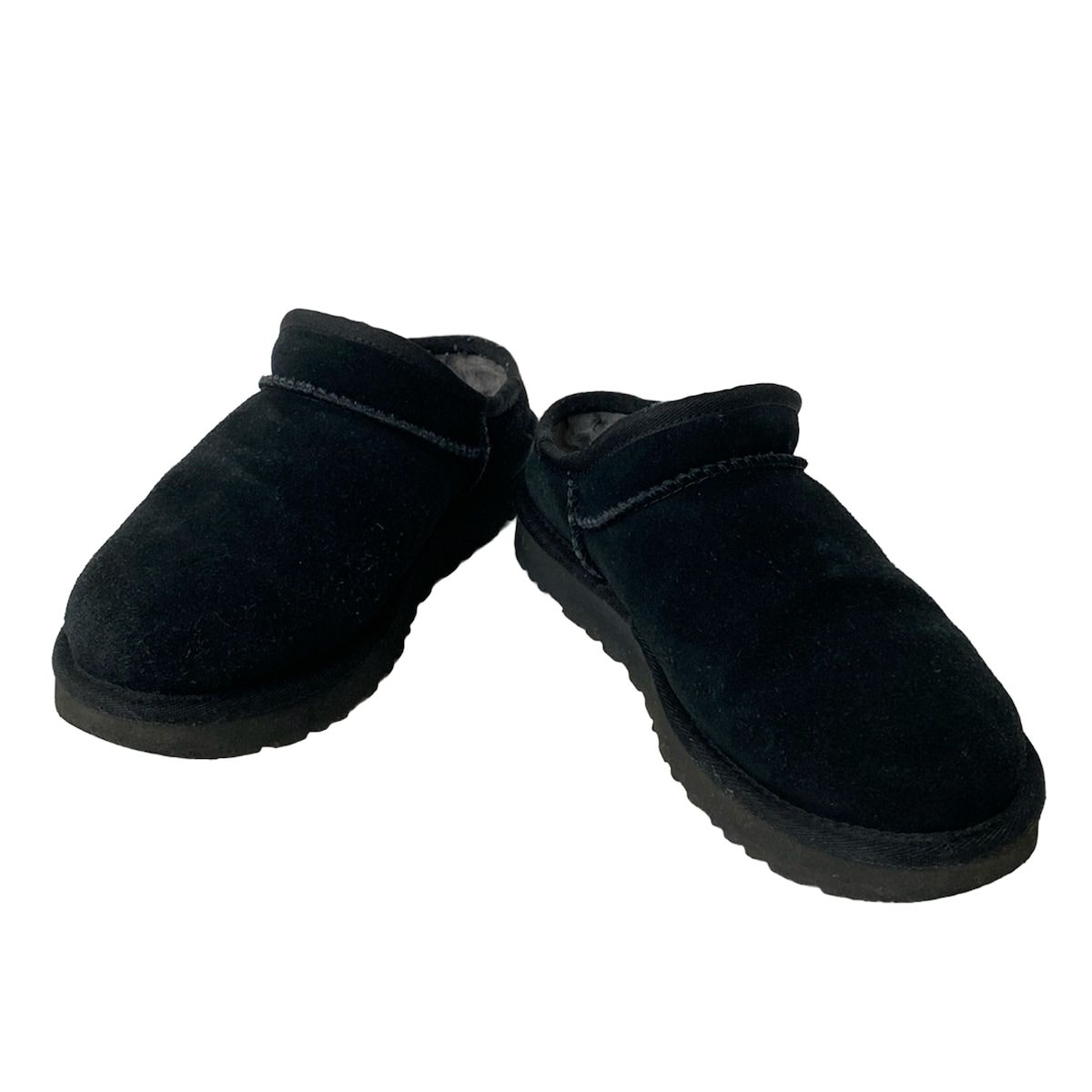 UGG アグ スリッポン 24 レディース クラシックスエードスリッパ 1108193 黒×グレー ムートン