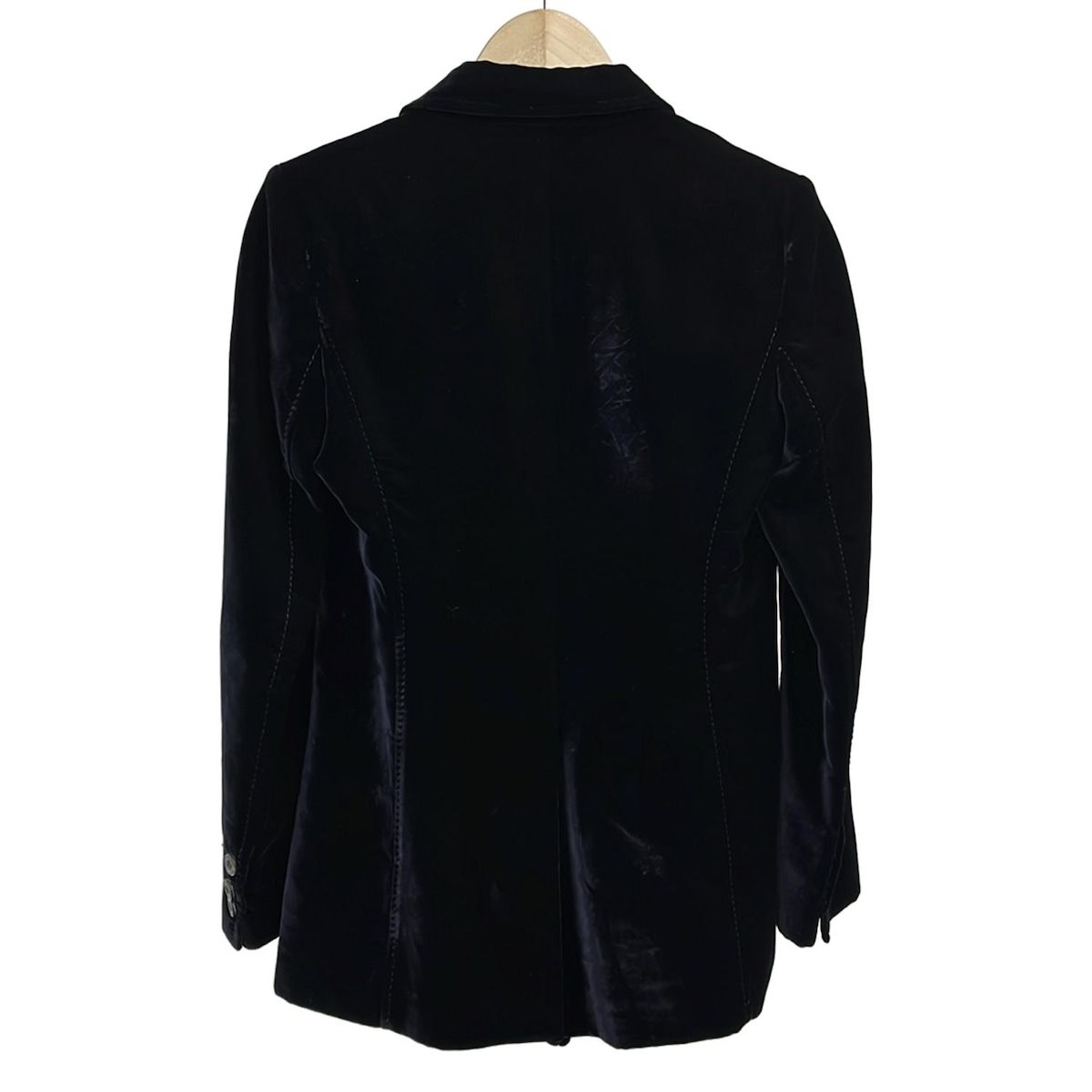 PRADA プラダ ジャケット サイズ38 S レディース - ダークネイビー 長袖 ベロア ダブル 秋 冬