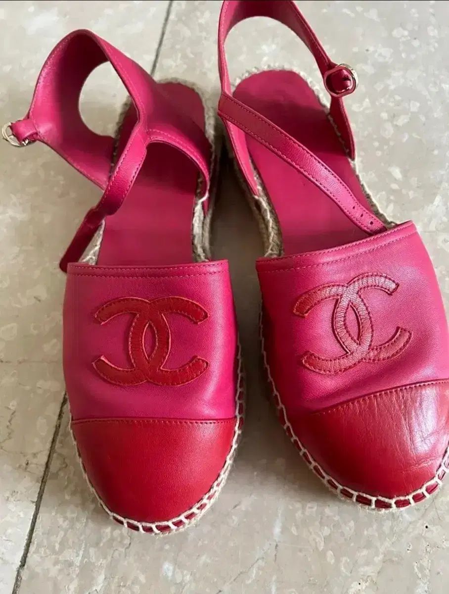 CHANEL シャネル エスパドリーユ サンダル ピンク レッド フューシャ 39