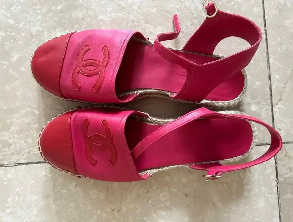 CHANEL シャネル エスパドリーユ サンダル ピンク レッド フューシャ 39
