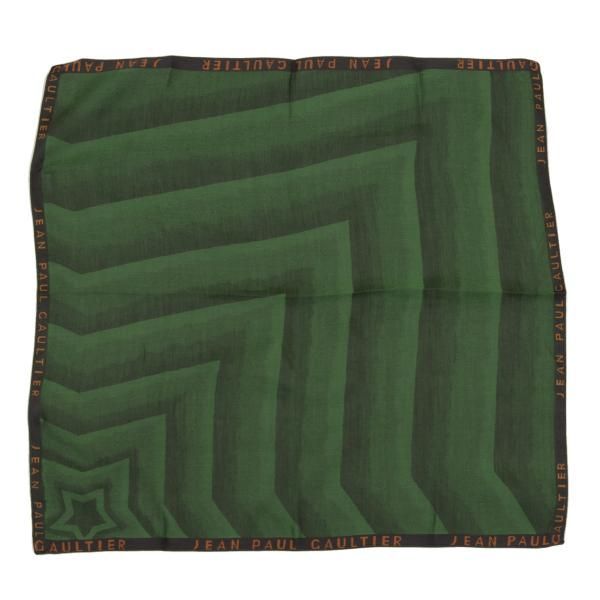 ジャンポールゴルチエJean Paul GAULTIER ロゴパイピングハンカチ 緑