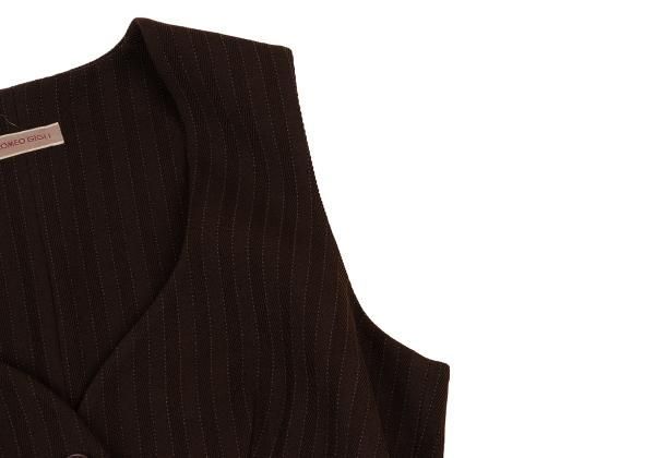 ロメオジリROMEO GIGLI ポリウールストライプフリルストレッチレベスト