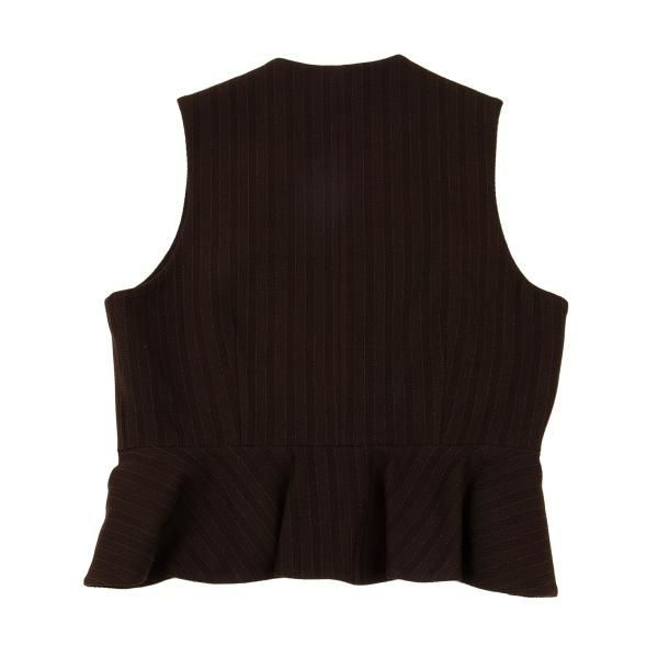 ロメオジリROMEO GIGLI ポリウールストライプフリルストレッチレベスト