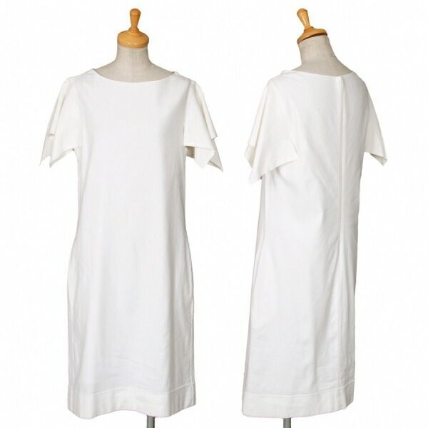 エンポリオ アルマーニEMPORIO ARMANI リネンレーヨンストレッチワンピース 白42