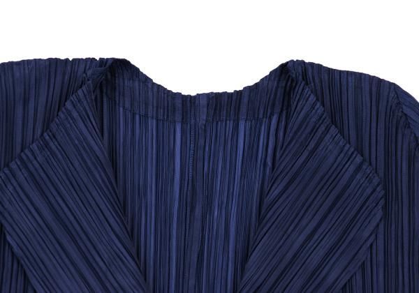 【未使用に近い】PLEATS PLEASE　ダークブルー ジャケット プリーツプリーズPLEATS PLEASE 二重ラペルプリーツジャケット 紺4