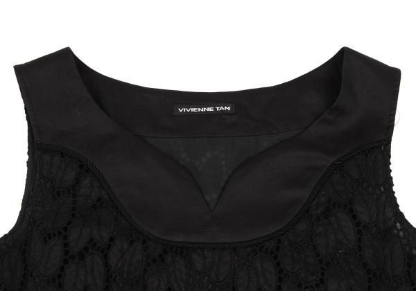 ヴィヴィアンタムVIVIENNE TAM コットンリーフレースノースリーブ