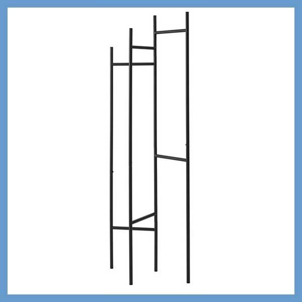 段違い ３面 スリムハンガーラック フレーム可動式 W 58 D 30 H 161 cm No 26 ダークグレー