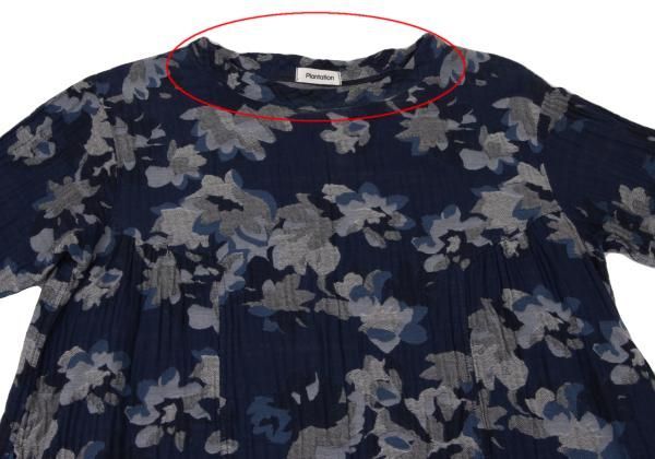 プランテーションPlantation コットンフラワージャガード切替デザイン