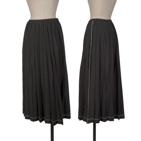 ローブドシャンブルコムデギャルソン 巻きスカート プリーツ 黒 美品 ローブドシャンブル コムデギャルソンrobe de chambre COMME des