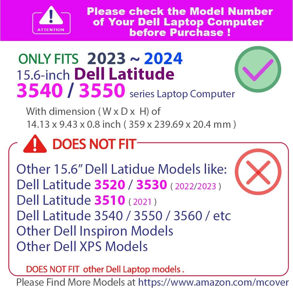 mCover ケース 2023-2024 15.6インチ Dell Latitude 3540/3550 シリーズノートパソコンのみに対応(他のDellモデルには適合しません) - クリア [クリア]