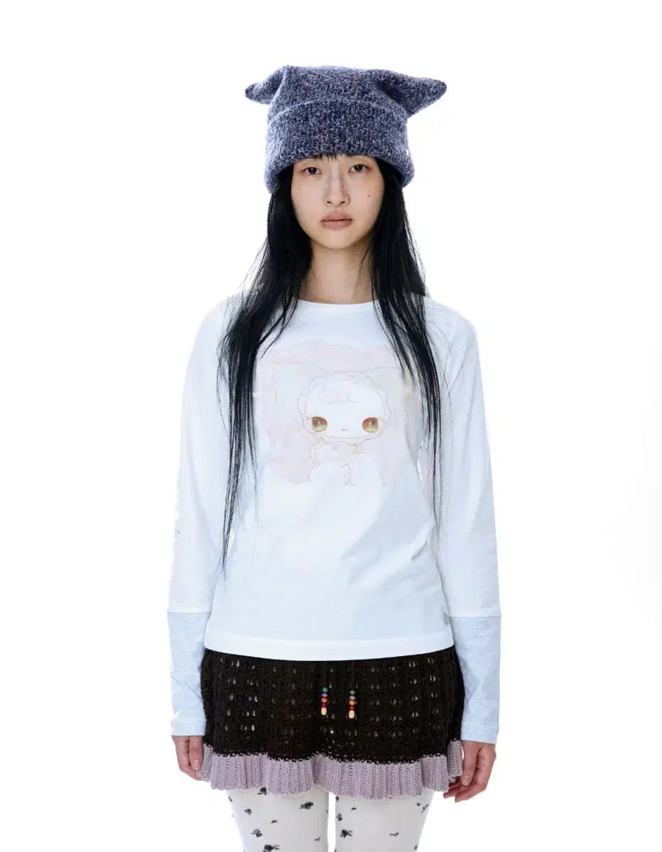 COYSEIO 코이세이오 ワイド キャット ビーニー パープル 紫