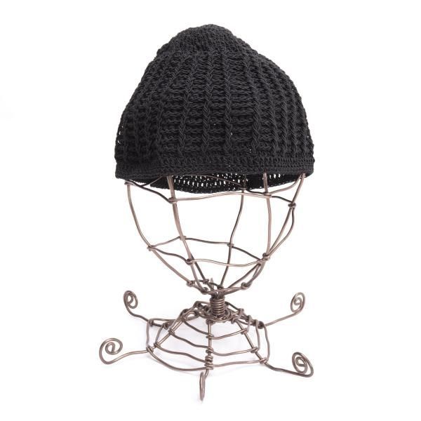 シャネルCHANEL デザイン編みニットキャップ 黒 - メルカリ