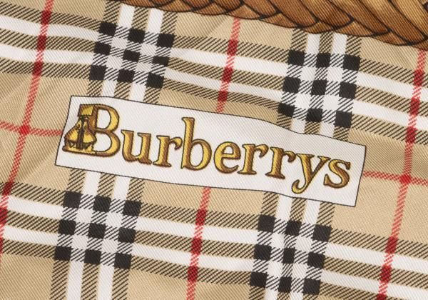 バーバリーズBurberrys' ステッキプリントシルク大判スカーフ ベージュ