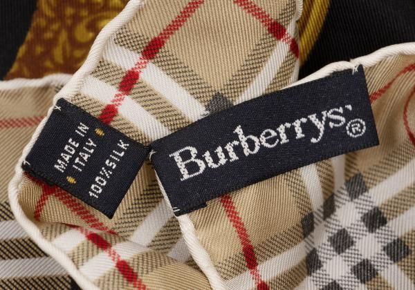 バーバリーズBurberrys' ステッキプリントシルク大判スカーフ ベージュ