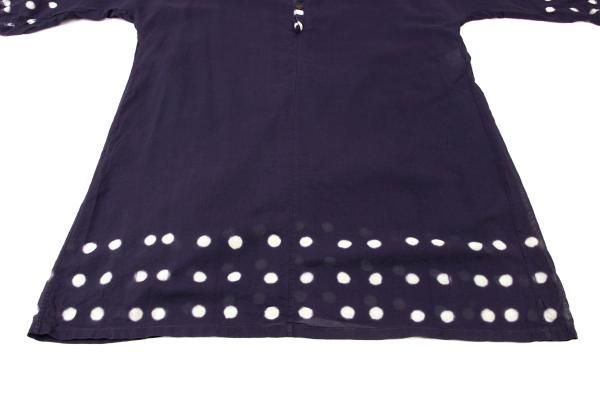 イッセイミヤケISSEY MIYAKE コットンドット染めプリントチュニック 紫