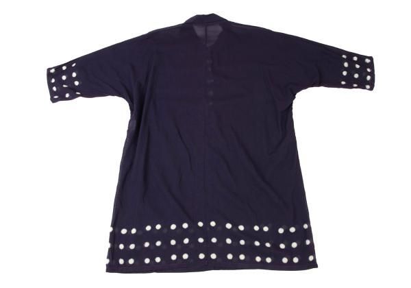 イッセイミヤケISSEY MIYAKE コットンドット染めプリントチュニック 紫