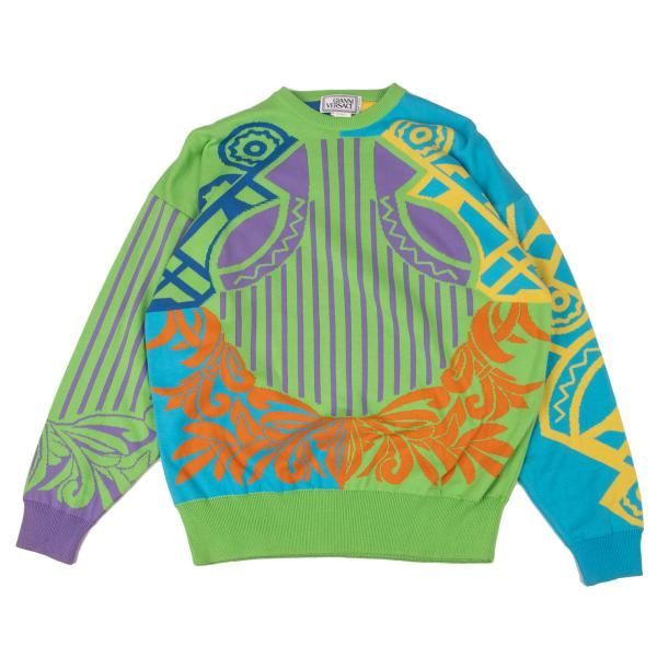 ☆*☆様 GIANNI VERSACE マルチカラーニットセーター 48 カシミ GIANNI VERSACE wool sweater w/ diamond pattern size IT 54 from F/W