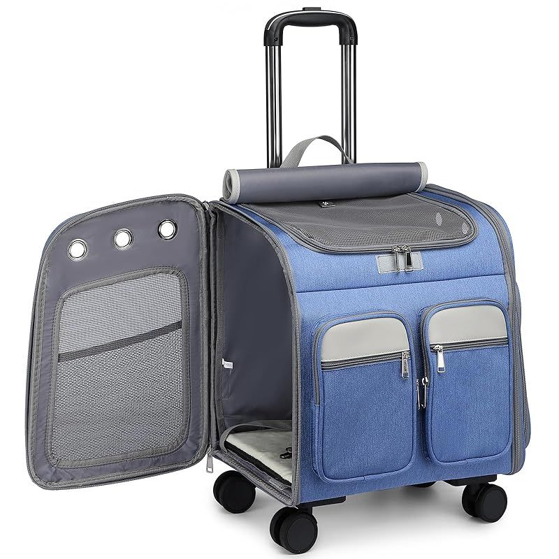 OXSITO キャスター付き ペットキャリー リュック 4 WAY 設計 通気性メッシュ 軽量 折り畳み 旅行 通院 お散歩に 犬 猫対応 シーズンを通してのお出かけを快適に