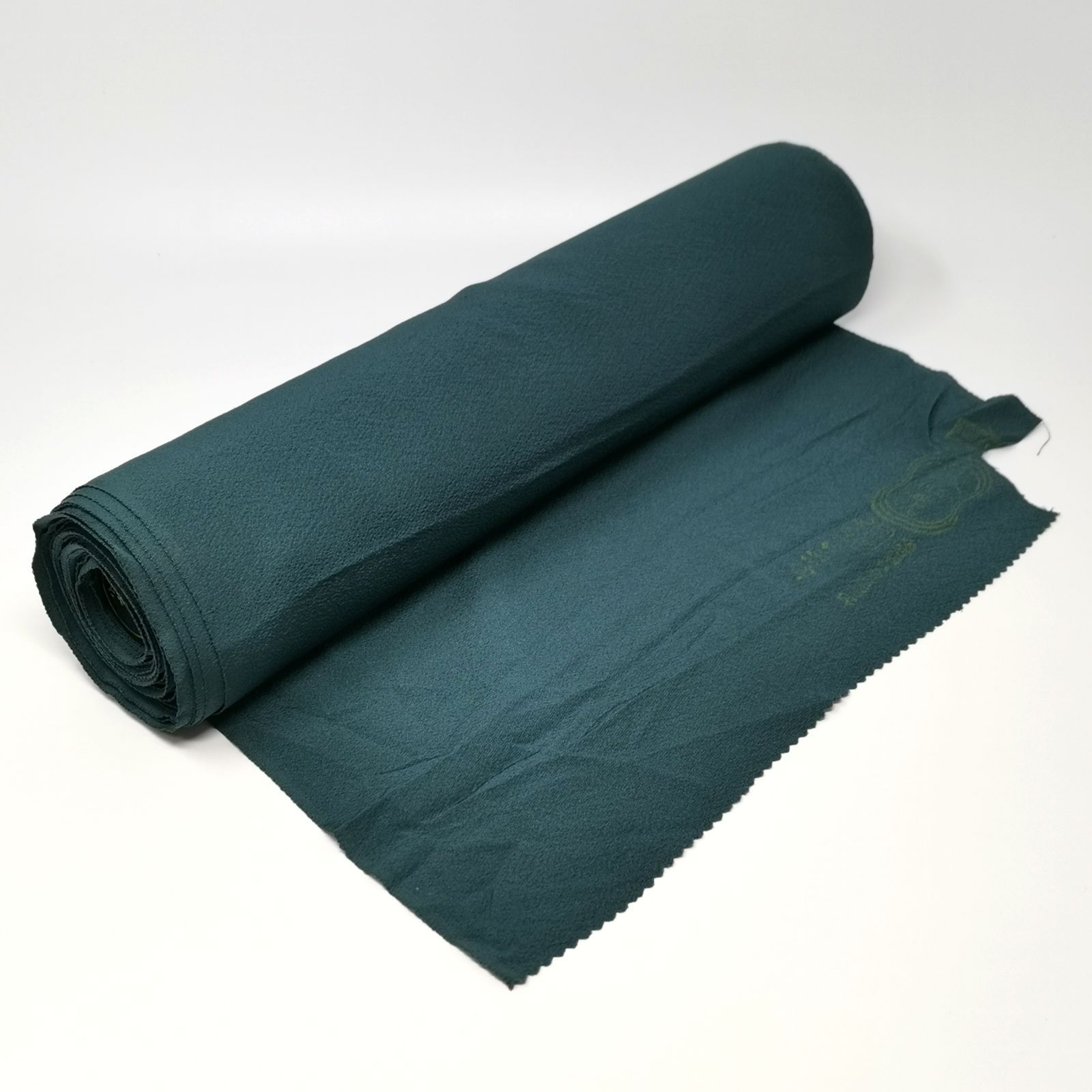 愛染蔵 アゼクラ AZECRA 丹後ちりめん 反物 正絹 箱いり モスグリーン系 品 管理番号