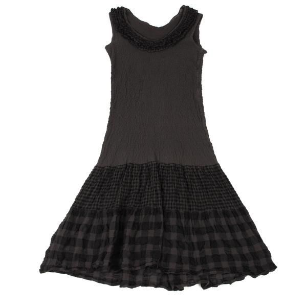 イッセイミヤケ ミーISSEY MIYAKE me ギンガムチェックカリフラワー