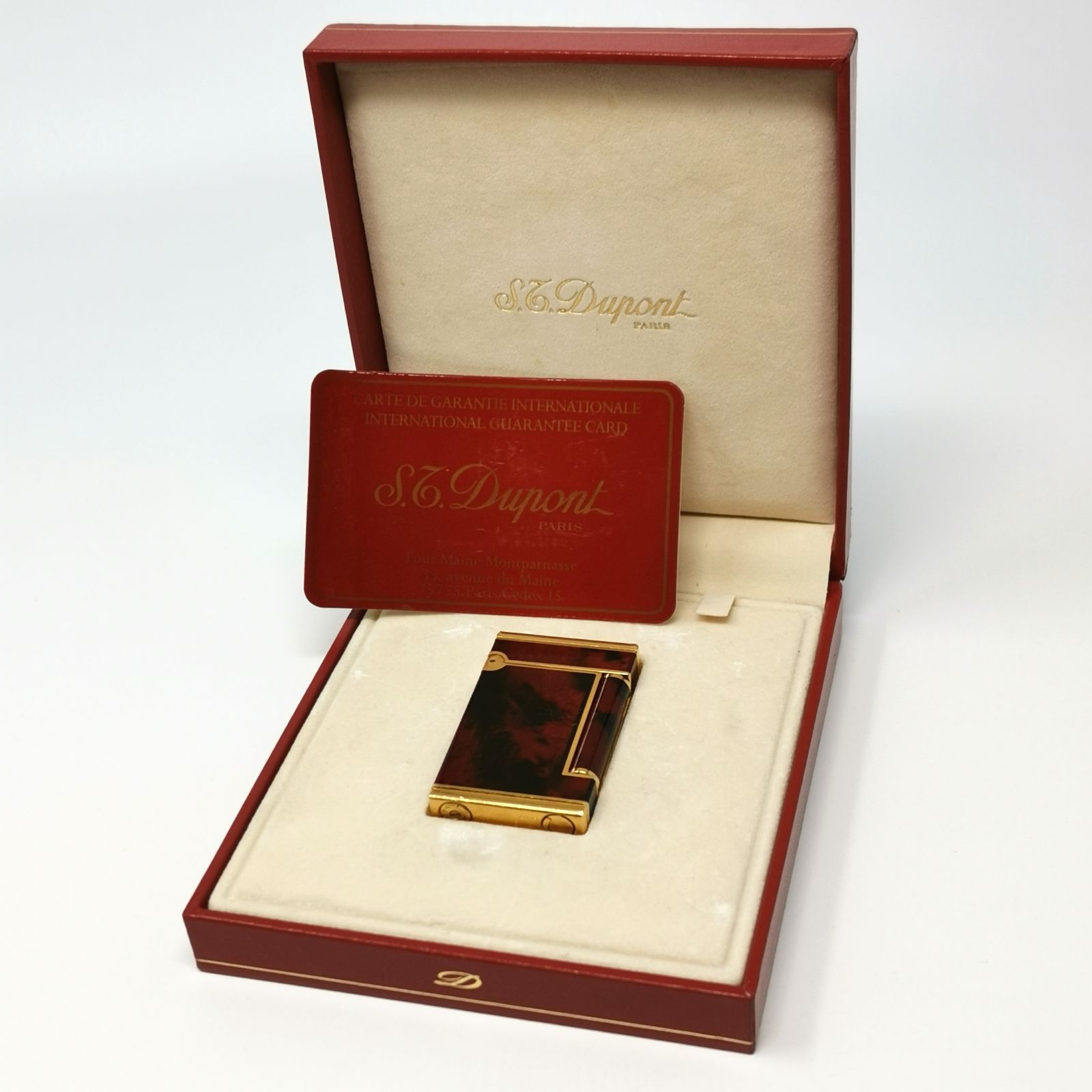 S.T.Dupont デュポン ライター ガスライター 漆 箱付き 火花確認済み