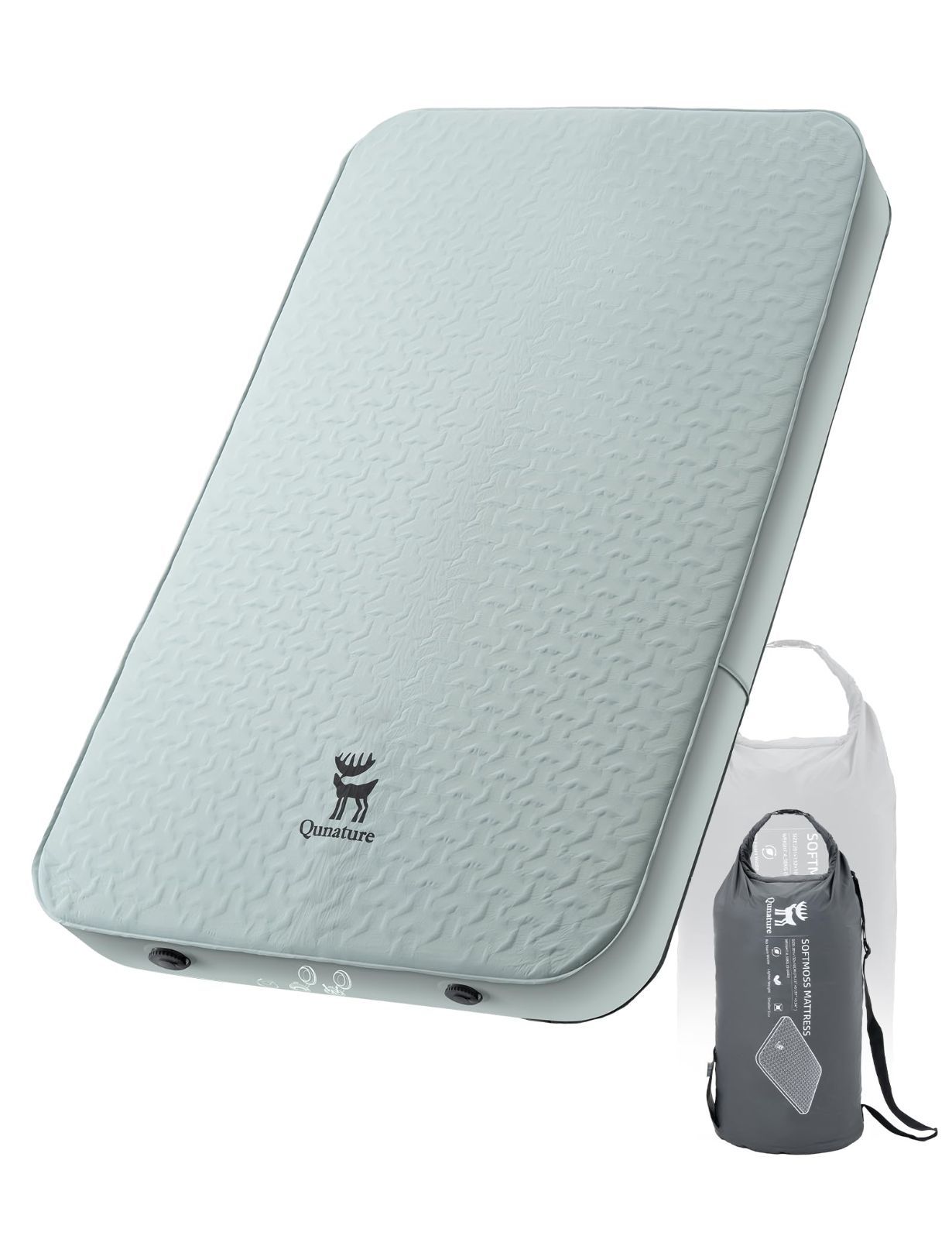 断熱 保温 防寒 厚手10 cm 高反発 耐荷重200 kg ダブル オールシーズン インフレーターマット 静音 快適 60秒自動膨張 ポンプ機能収納袋付き R値6 0 持ち運び便利 アウトドア マット キャンプ テント 登山 エアーマット