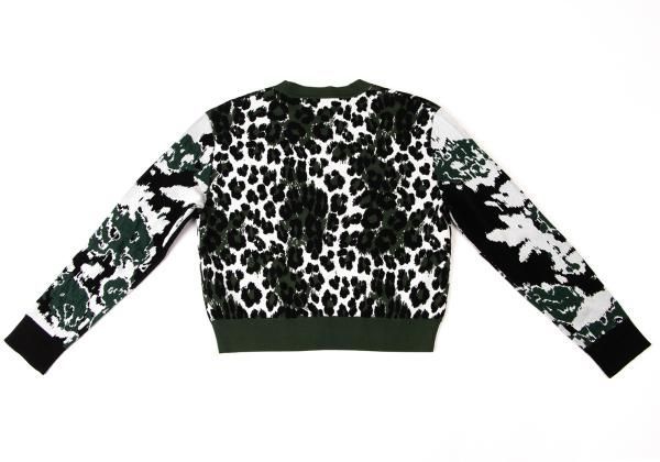 ケンゾーKENZO レーヨンコットンレオパードジャガードニット